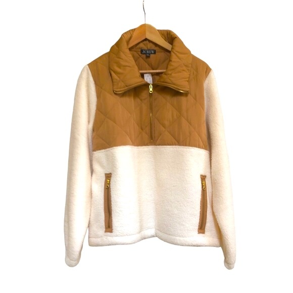 NWT J. Crew Quilted Sherpa Fleece Half-Zip Pullover - Picture 10 of 16